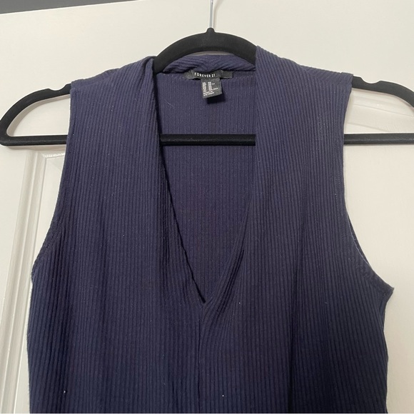 Forever21 Low-cut Navy Tank Bodysuit - Picture 3 of 5